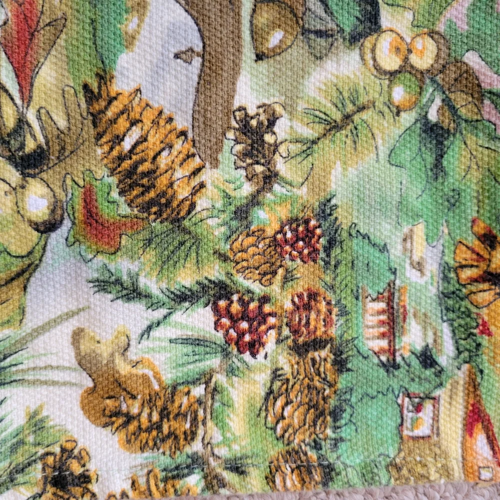 Vintage Woodland Scene Kitchen Linen ~ Towel or Tapestry ~ Nature ~ Pretty